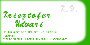 krisztofer udvari business card